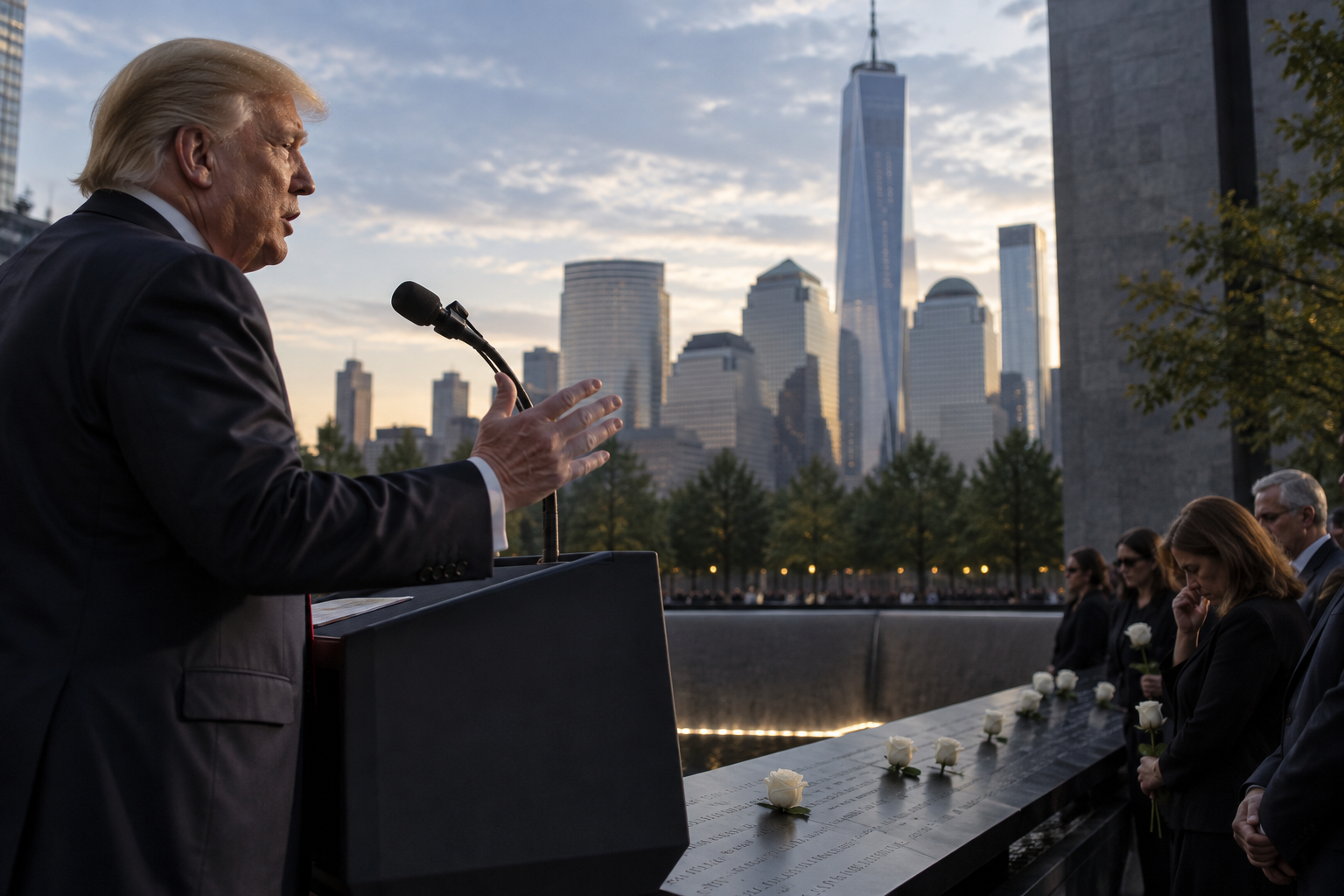 Trump Links Iran War to 9/11 Memorial Oath as Families Mark 25 Years
